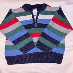 GAP Kids Gray and Green Knit Sweater